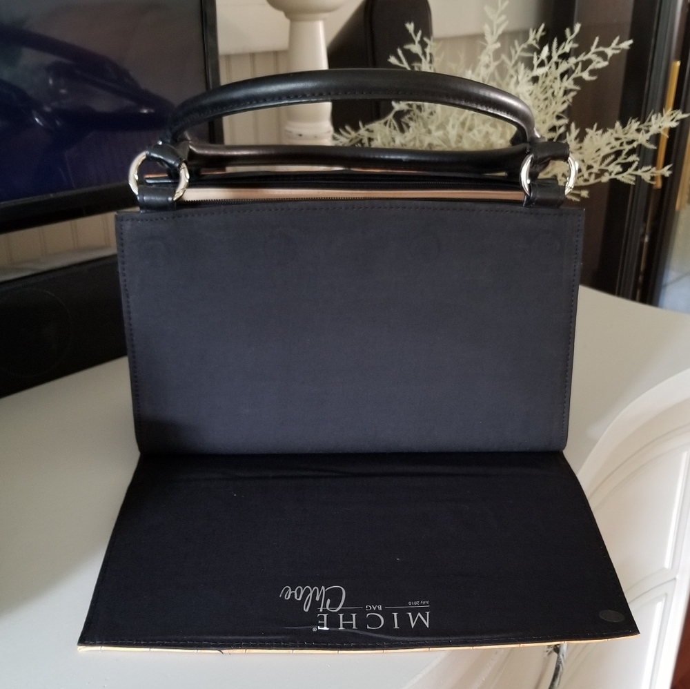 Miche Shoulder Bag (Black) With Burnt Orange Crocodile-Embossed Shell In CHLOE - Picture 7 of 14